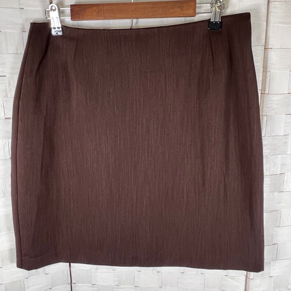 Vtg Brown Pencil Skirt Size 12 Quiet Luxury Minimalist Chic‎ 90s Office Core - Picture 3 of 6